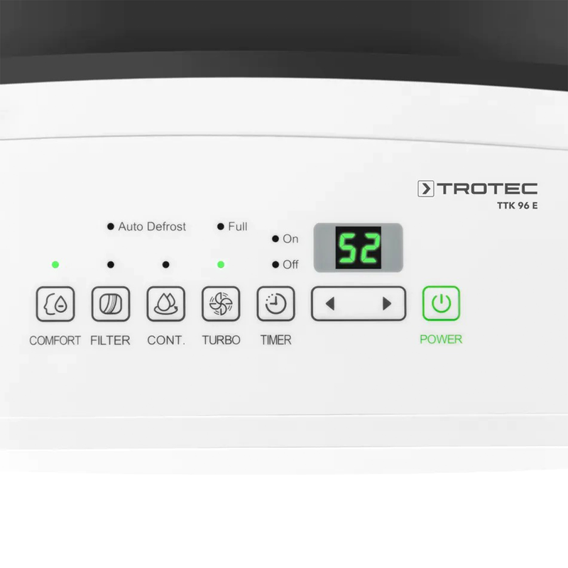 Luftentfeuchter | 30 l pro 24h | Komfortbetrieb | 720 W | 90 m² / 230 m³ | für Dauerbetrieb | Trotec TTK 96 E