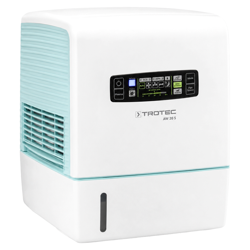 Luftwäscher | 750 ml/h | 3-in-1-Kombigerät | 24 W | 55 m² / 138 m³ | HEPA-Filter | Trotec AW 20 S