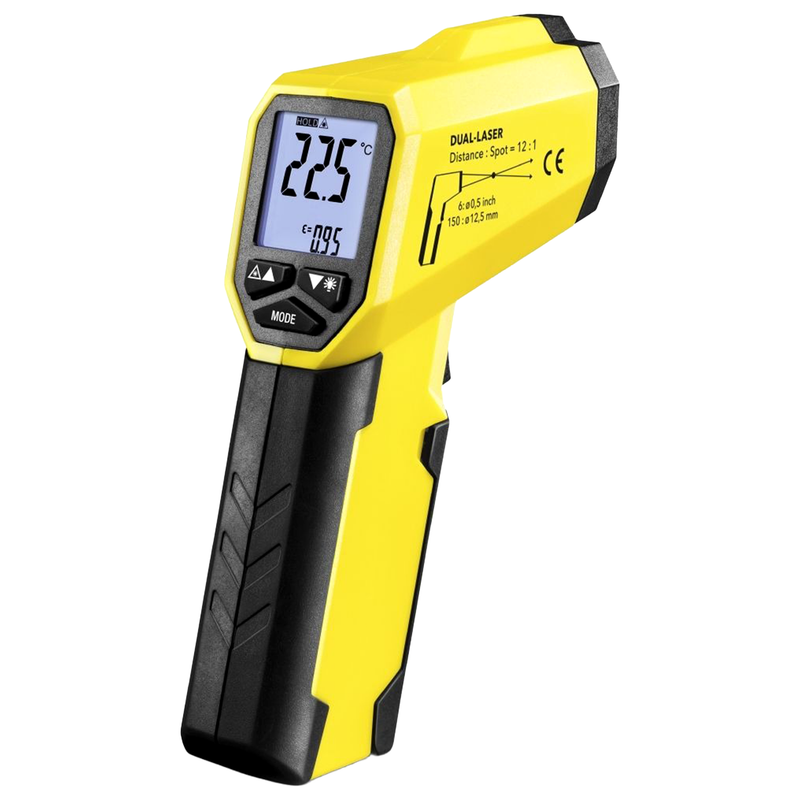 Pyrometer / Infrarot-Thermometer | -35 °C bis +800 °C | Dual-Laser | Messoptik 12:1 | Trotec BP21