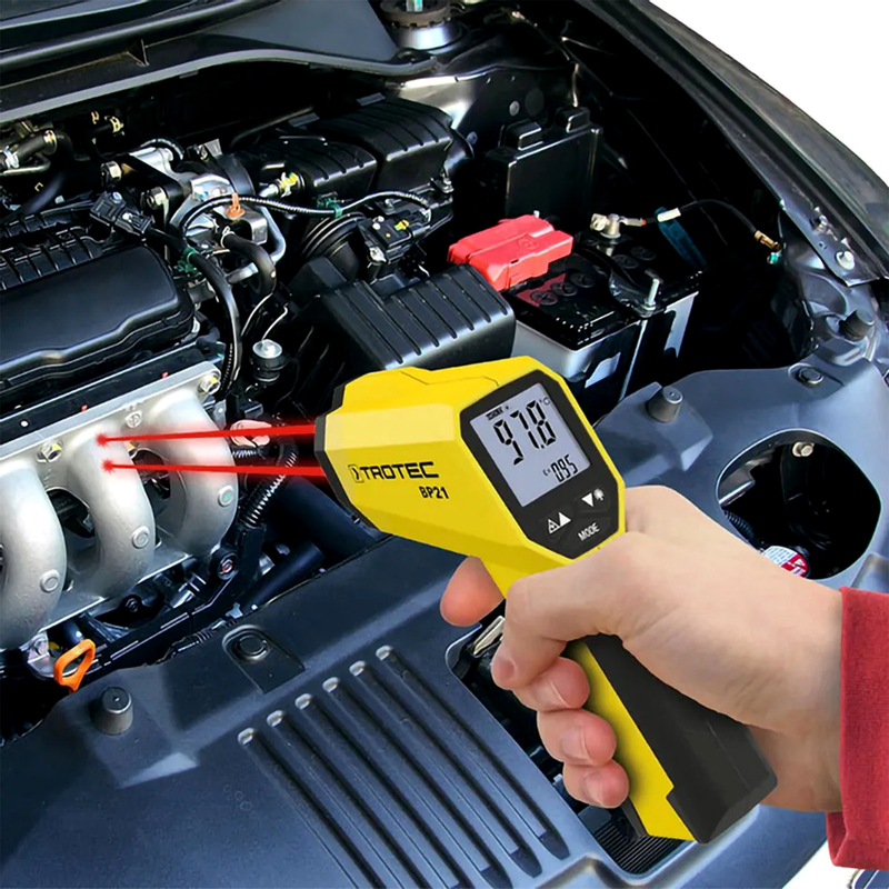 Pyrometer / Infrarot-Thermometer | -35 °C bis +800 °C | Dual-Laser | Messoptik 12:1 | Trotec BP21