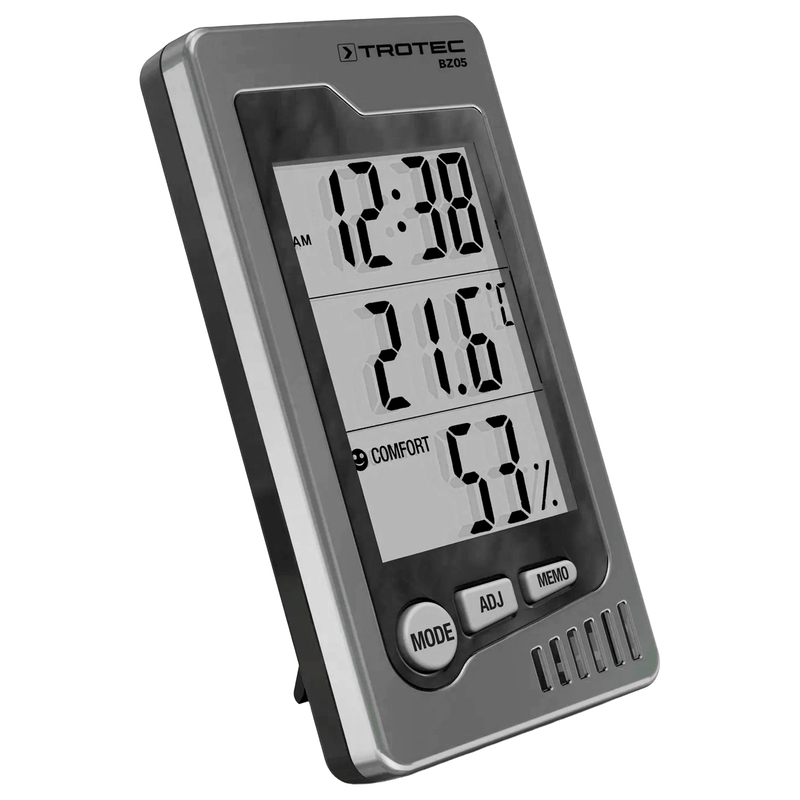 Thermohygrometer | 0 °C bis +50 °C | 10-90 % Luftfeuchtigkeit | Wohlfühlindikator | Trotec BZ05