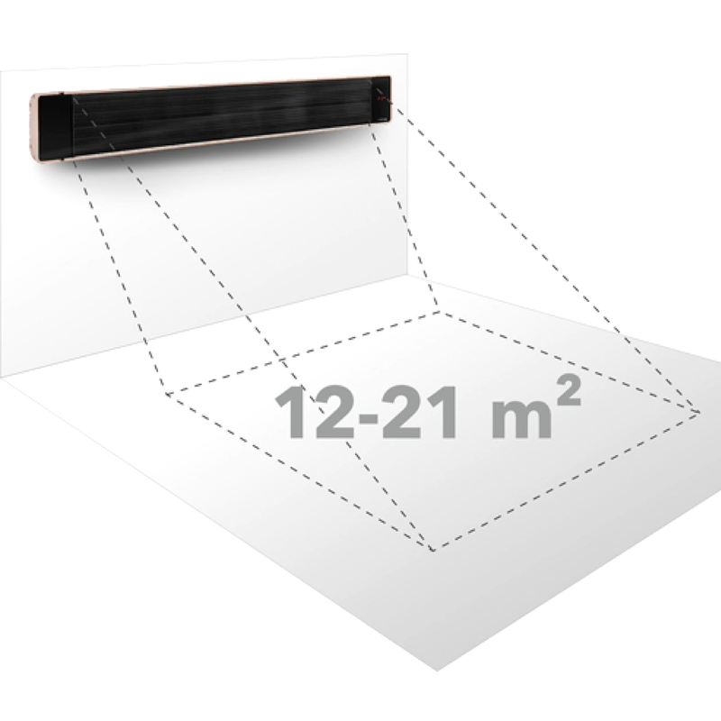 Dunkelheizstrahler | 3200 W | 3 Heizstufen | IP55 | 21 m² | ohne Lichtemission | Trotec IRD 3200
