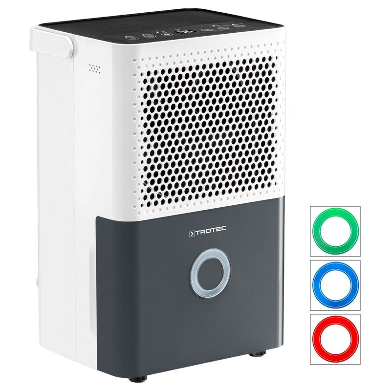 Luftentfeuchter | 14 l pro 24h | Farb-LED-Feuchteampel | 240 W | 37 m³ | für Dauerbetrieb | Trotec TTK 33 E