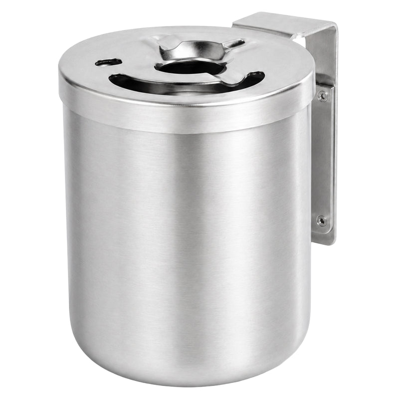 Wandascher ERGO 2 | Aschenbecher zur Wandmontage | 2 Liter | Silber | rostfreier Stahl | VERWO