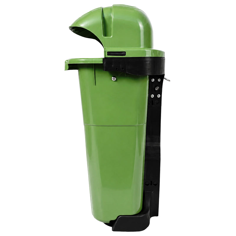 Abfalleimer 50 Liter | Modell DIN | Wandmontage | Grün / Orange | optional mit Rohrpfosten | VERWO
