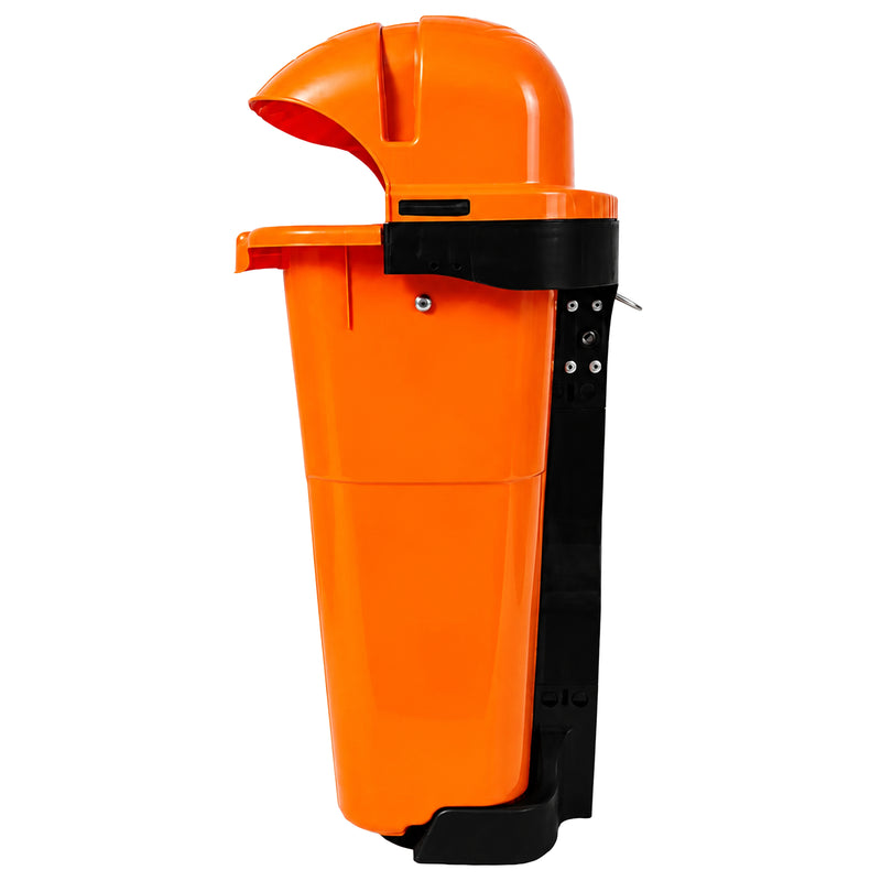 Abfalleimer 50 Liter | Modell DIN | Wandmontage | Grün / Orange | optional mit Rohrpfosten | VERWO