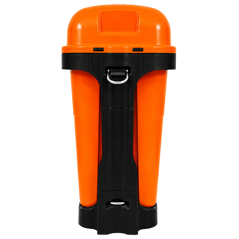 Abfalleimer 50 Liter | Modell DIN | Wandmontage | Grün / Orange | optional mit Rohrpfosten | VERWO