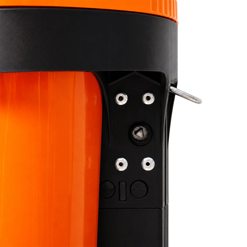 Abfalleimer 50 Liter | Modell DIN | Wandmontage | Grün / Orange | optional mit Rohrpfosten | VERWO