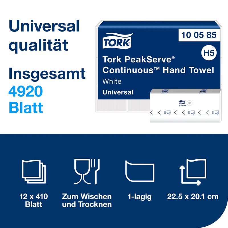 Papierhandtücher PeakServe® H5 | Endlos | 1-lagig | Universal | TORK 100585