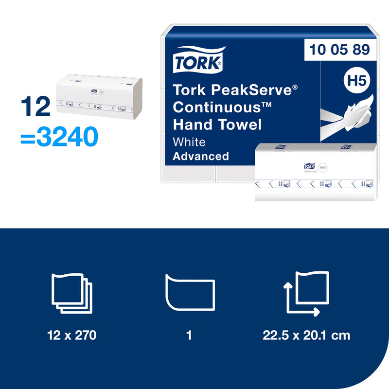 Papierhandtücher PeakServe® H5 | Endlos | 1-lagig | Advanced | TORK 100589