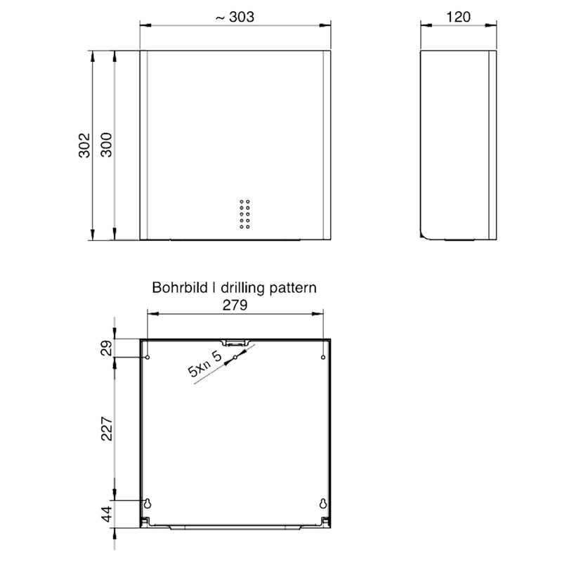 Papierhandtuchspender | Edelstahl mit Feinstruktur | 550 Blatt | PROOX 100