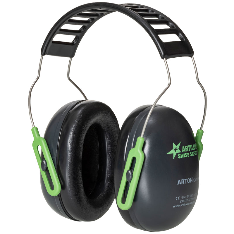 Kapselgehörschutz EM100M | SNR 24 | Federstahlbügel | Lüftungsschlitze | Swiss Made | ARTILUX ARTON®