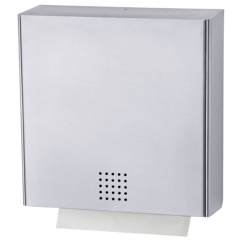 Papierhandtuchspender | Edelstahl mit Feinstruktur | 550 Blatt | PROOX 100