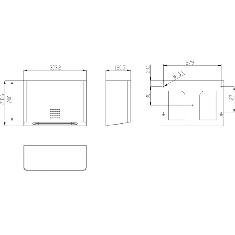 Papierhandtuchspender | Edelstahl mit Feinstruktur | 350 Blatt | PROOX 101