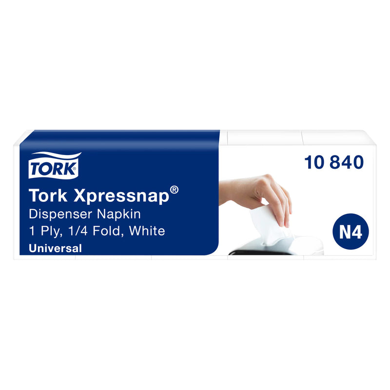 Spenderservietten N4 | Weiss | Xpressnap® | 1-lagig | 10,7 x 16,5 cm | 9000 Stück | Universal | TORK 10840