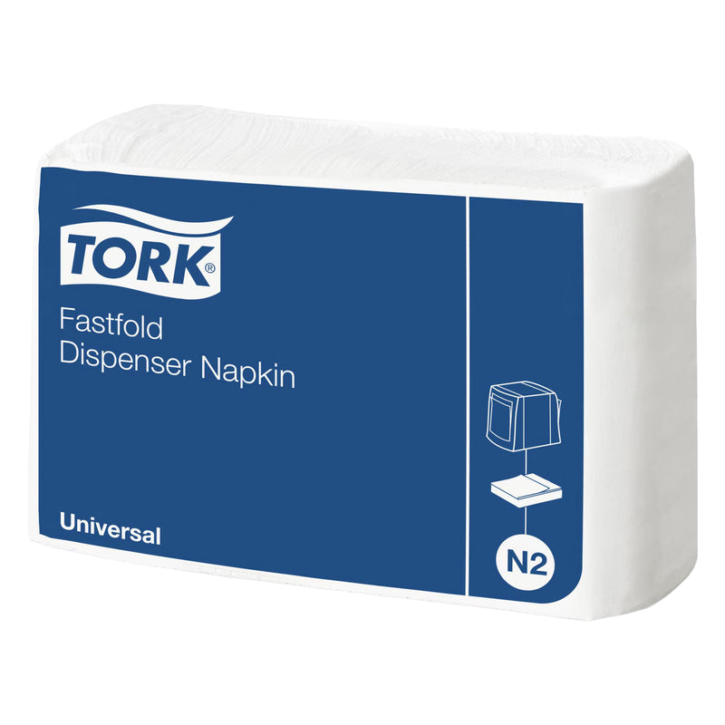 Spenderservietten N2 | Weiss | Fastfold | 1-lagig | 11,5 x 8,3 cm | 10800 Stück | Universal | TORK 10933