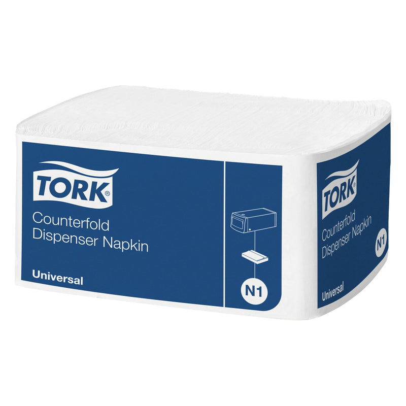Spenderservietten N1 | Weiss | Counterfold | 1-lagig | 9 x 16,5 cm | 7200 Stück | Universal | TORK 10935