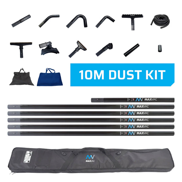 10 m Staubsauger-Set | 3K-Kohlefaser-Saugrohre | für grosse Höhen | Maxvac EasyReach