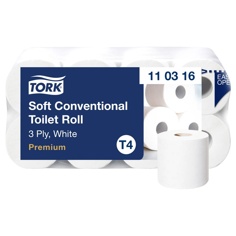 Toilettenpapier Soft Kleinrolle T4 | 3-lagig | 27,5 m | 250 Blatt | Premium | TORK 110316