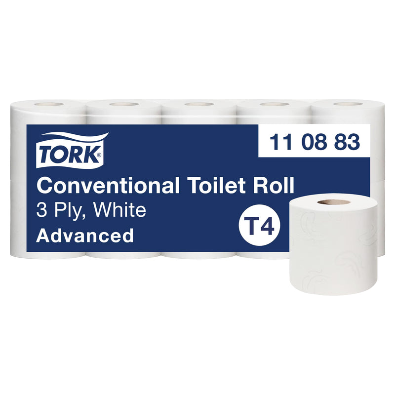 Toilettenpapier Kleinrolle T4 | 3-lagig | 30 m | 250 Blatt | Advanced | TORK 110883