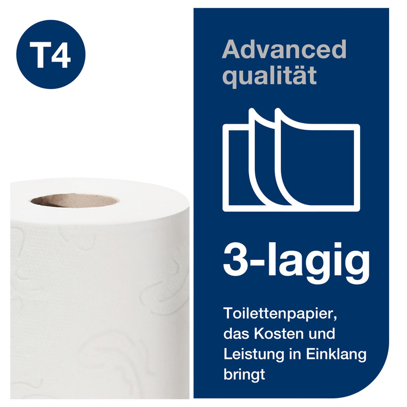 Toilettenpapier Kleinrolle T4 | 3-lagig | 30 m | 250 Blatt | Advanced | TORK 110883