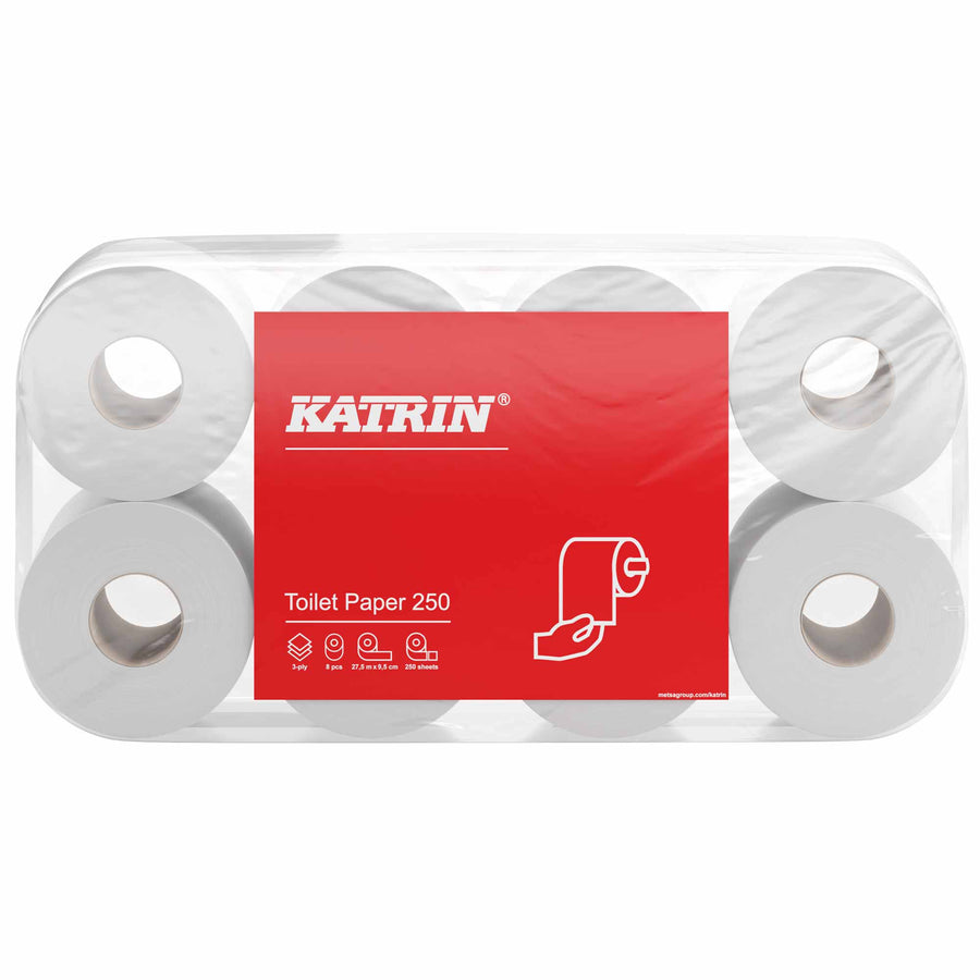 Toilettenpapier 3-lagig | 250 Blatt | 100% Recycling | Katrin Eco