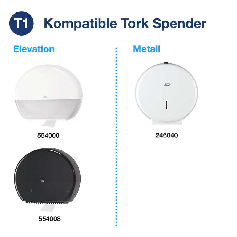 Toilettenpapier Jumbo T1 | 2-lagig | 360 m | 1800 Blatt | Advanced | TORK 120272