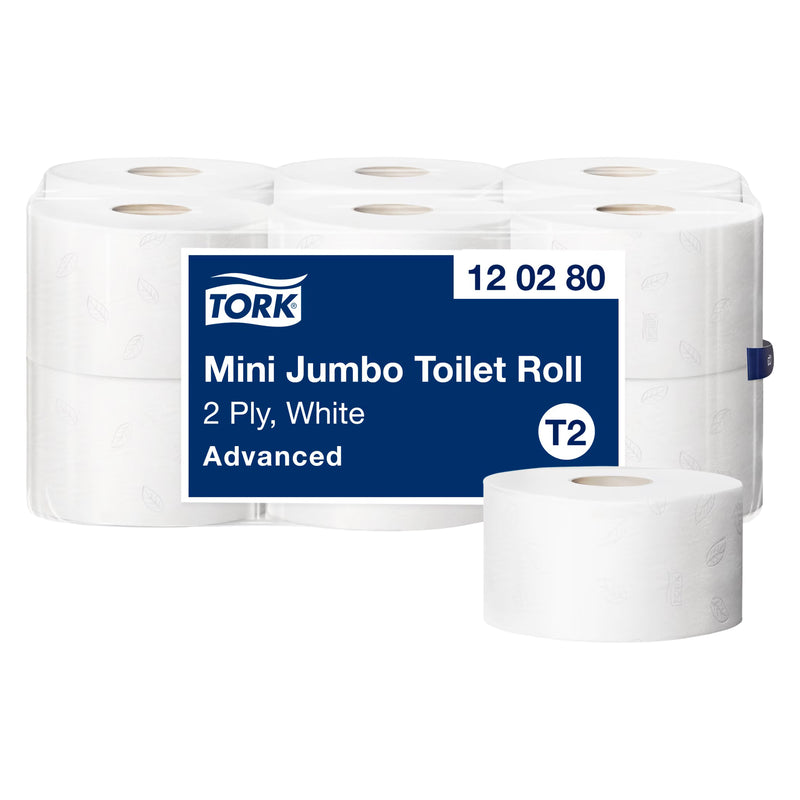 Toilettenpapier Mini Jumbo T2 | 2-lagig | 170 m | 850 Blatt | Advanced | TORK 120280