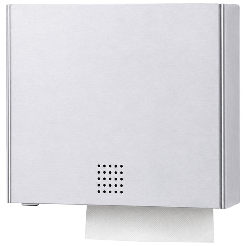 Papierhandtuch- & elektrischer Desinfektionsmittelspender | Edelstahl mit Feinstruktur | 550 Blatt | 0,8 Liter | PROOX 120E-DE
