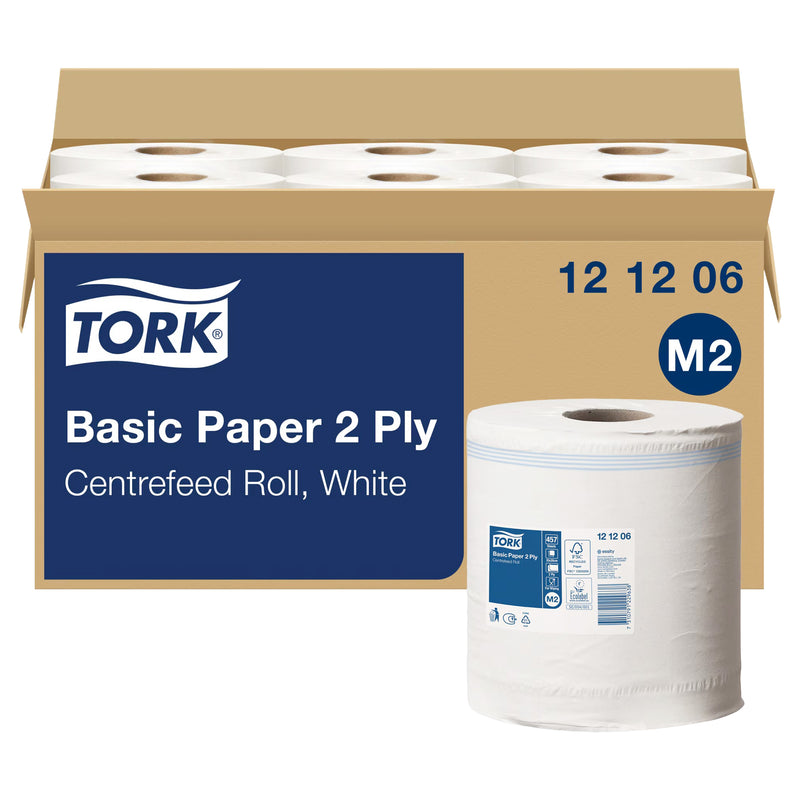 Papierwischtücher M2 | Centerfeed | SmartCore® | 2-lagig | 160 m | 457 Blatt | Universal | TORK 121206