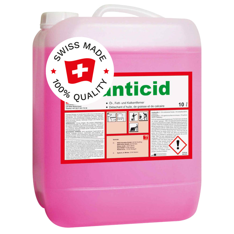 Kombireiniger sauer | gegen Kalk, Fett & Öl | für Sanitärbereiche & Lebensmittelindustrie | Pramol Anticid