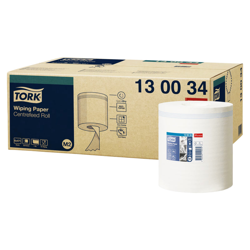 Papierwischtücher M2 | Centerfeed | QuickDry | 1-lagig | 165 m | 471 Blatt | Premium | TORK 130034
