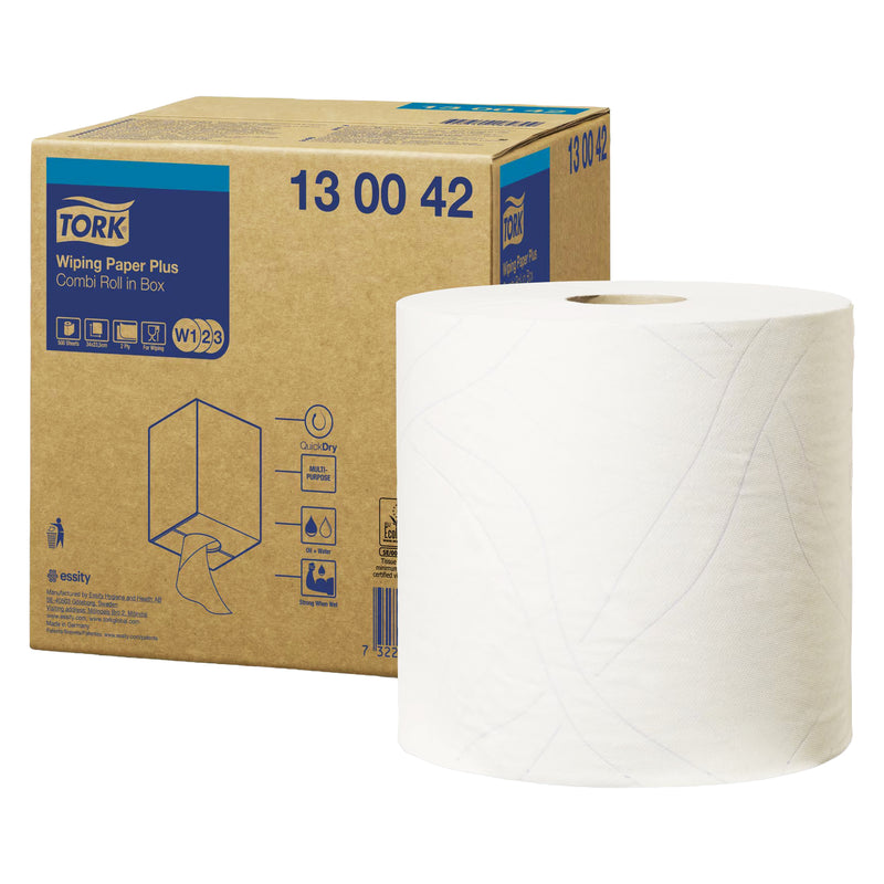 Mehrzweck-Papierwischtücher W1/2/3 | Stark | QuickDry | 2-lagig | 255 m | 750 Blatt | Premium | TORK 130042