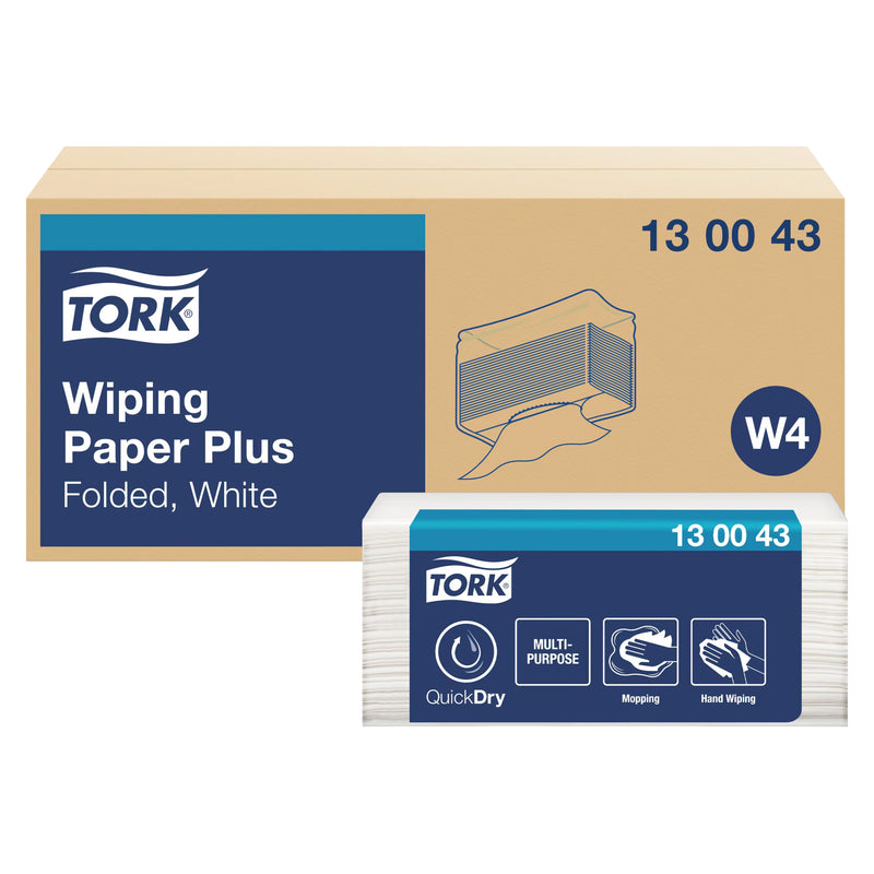 Mehrzweck-Papierwischtücher W4 | EInzelblatt | Stark | 2-lagig | 32,4 x 38.5 cm | Premium |TORK 130043