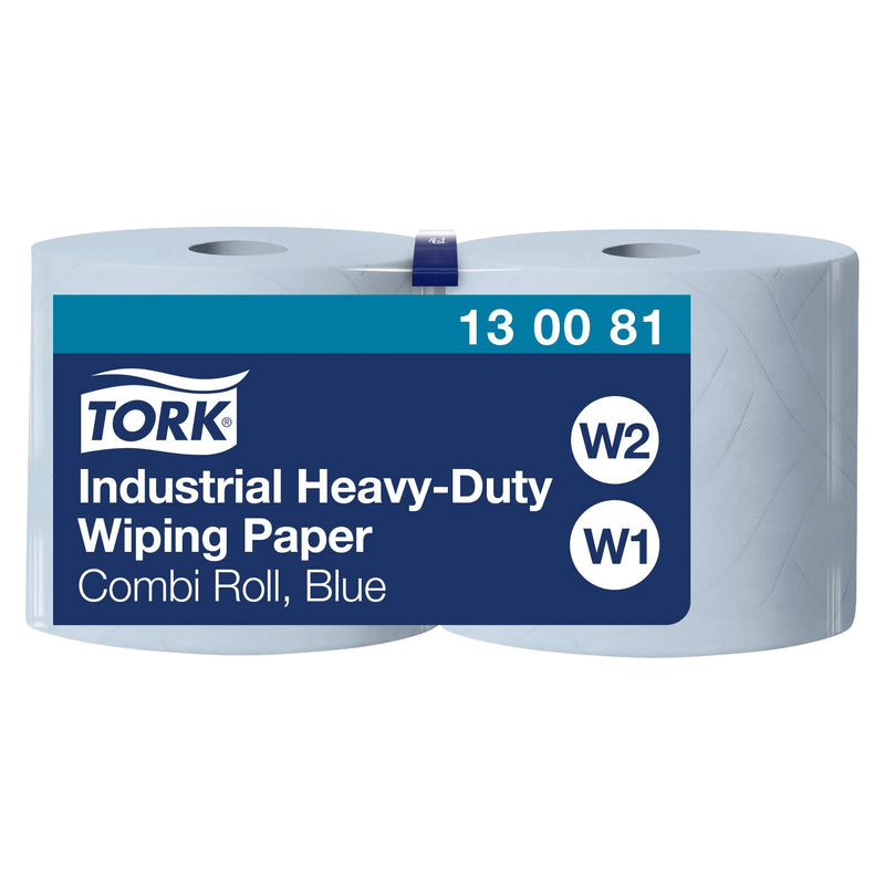 Industrie-Papierwischtücher W1/2 | Blau | Extra Stark | QuickDry | 3-lagig | 119 m | 350 Blatt | Premium | TORK 130081