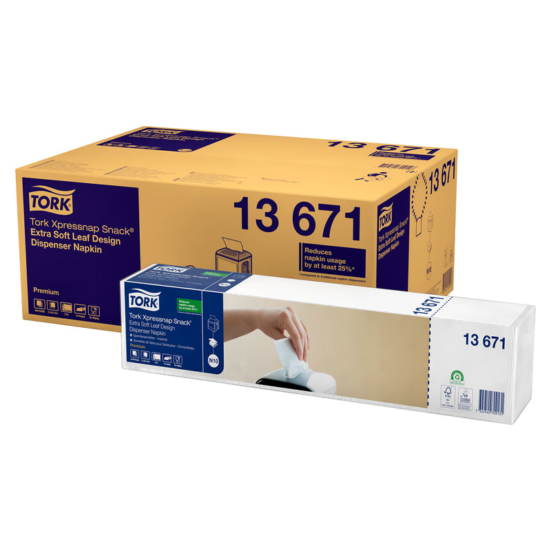 Spenderservietten N10 | Extra Soft | Weiss | Xpressnap Snack® | 2-lagig | 10,7 x 10,8 cm | 4000 Stück | Premium | TORK 13671
