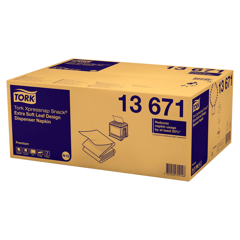Spenderservietten N10 | Extra Soft | Weiss | Xpressnap Snack® | 2-lagig | 10,7 x 10,8 cm | 4000 Stück | Premium | TORK 13671