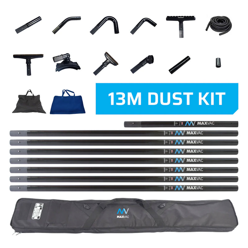 13 m Staubsauger-Set | 3K-Kohlefaser-Saugrohre | für grosse Höhen | Maxvac EasyReach