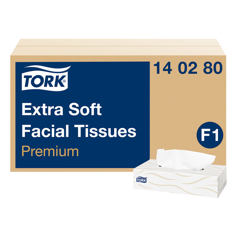 Kosmetiktücher F1 | im Karton-Spender | 2-lagig | 20,9 x 20 cm | 3000 Blatt | Premium | TORK 140280