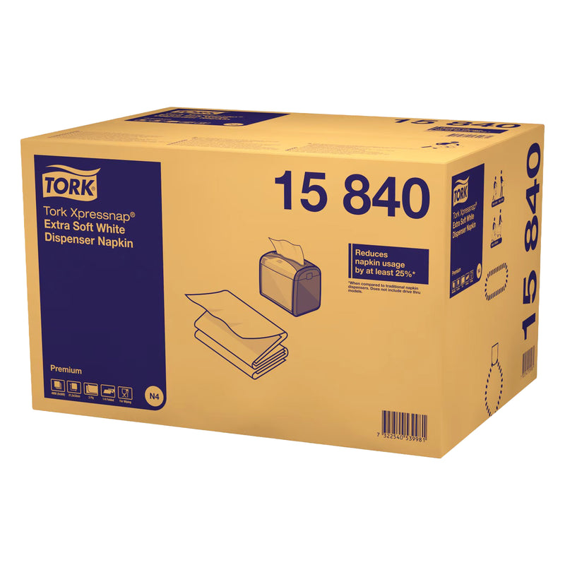 Spenderservietten N4 | Extra Soft | Weiss | Xpressnap® | 2-lagig | 10,7 x 16,5 cm | 4000 Stück | Premium | TORK 15840