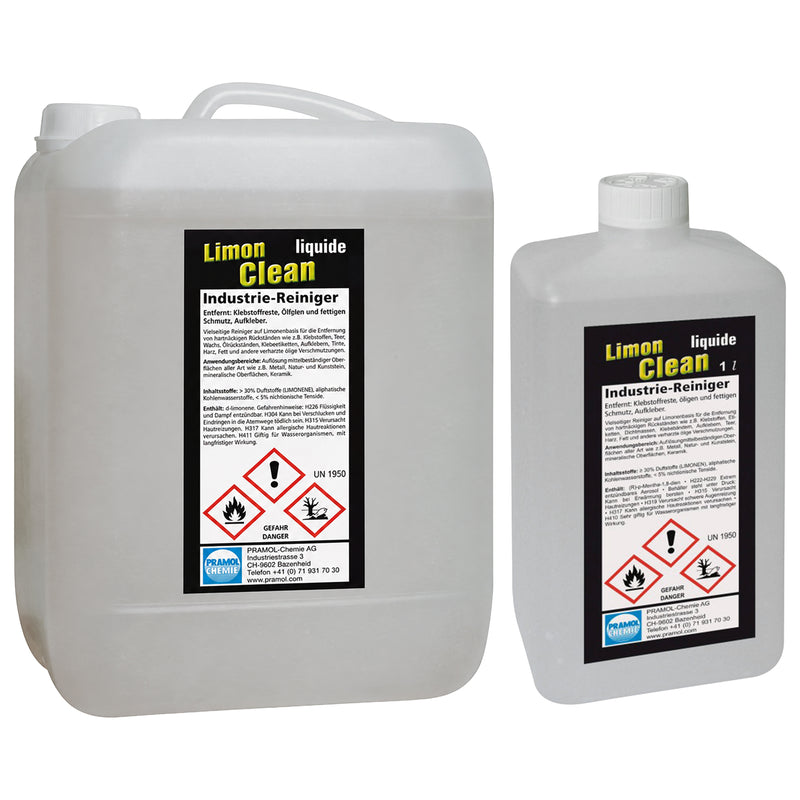 Industriereiniger für Klebstoff-, Fett- & Ölrückstände | Limonenbasis | flüssig & gebrauchsfertig | Pramol LimonClean Liquid
