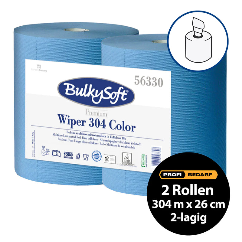 Maxi-Papierreinigungsrollen | 300 m x 26 cm | 2-lagig | 100% Zellstoff | BulkySoft® Premium