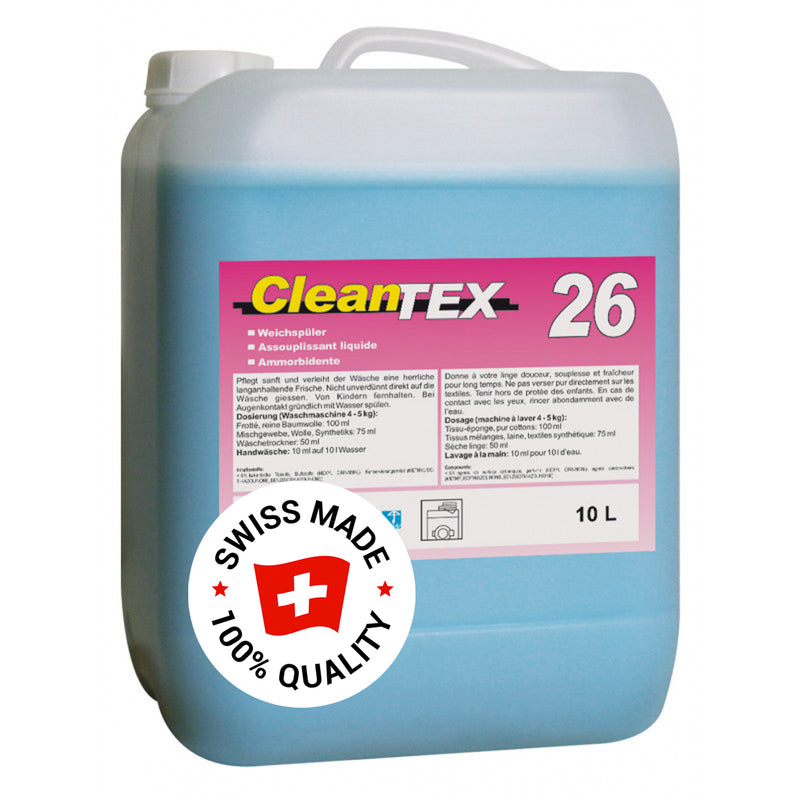 CleanTEX 26 Weichspüler | Gewebeveredler | für Frotte-, Bett- & Feinwäsche | Pramol