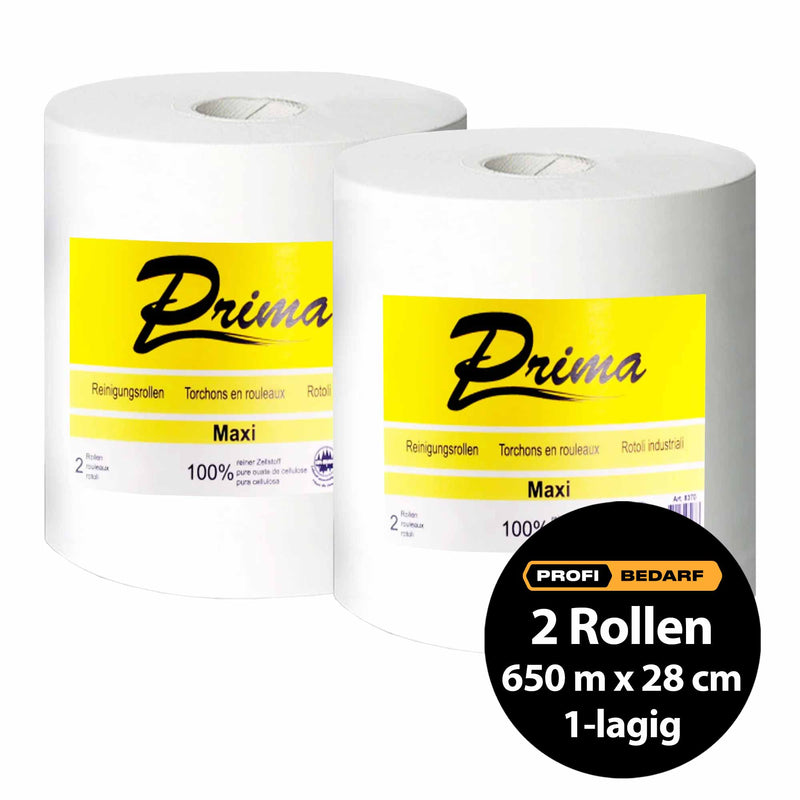 Maxi-Reinigungsrollen Prima | 1-lagig | 650 m x 28 cm | 100% Zellstoff