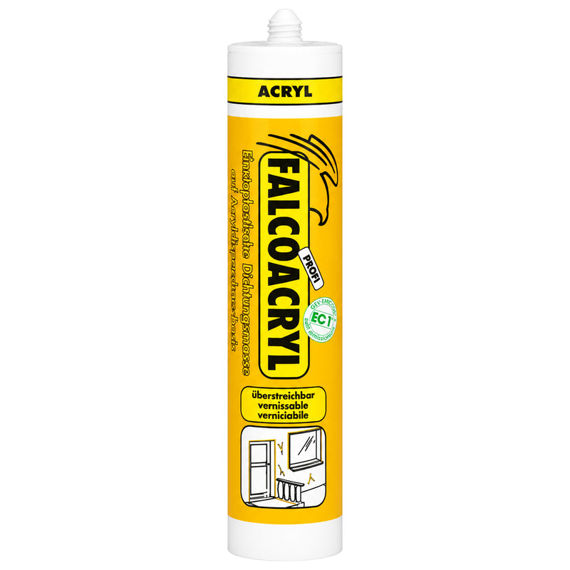 Dichtmasse Falcoacryl | 310 & 600 ml | Weiss / Grau | Acryl-Dichtstoff | überstreichbar | Falcone Bauchemie