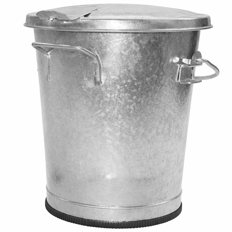 Stahl-Kehrichteimer 22 Liter | 310 mm | feuerverzinkt | Scharnier & Deckel