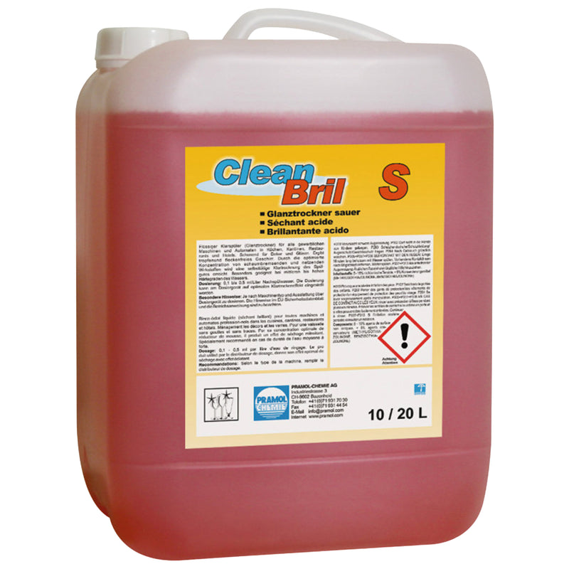 Klarspüler sauer | glänzende & streifenfreie Trocknung | für mittlere bis hohe Wasserhärte | Pramol CleanBril S