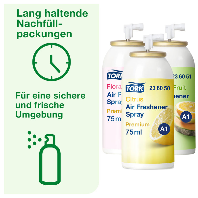 Lufterfrischer A1 | Zitrusduft / Fruchtduft / Mixed | Premium | 75 ml | TORK 236056