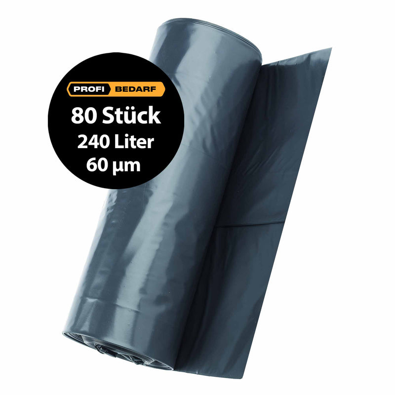 HDPE Abfallsäcke | 240 Liter | 60 µm | 100 x 125 cm | Schwerlast-Müllsack | maximale Reissfestigkeit | Schuller Eh`klar SATO HD 240