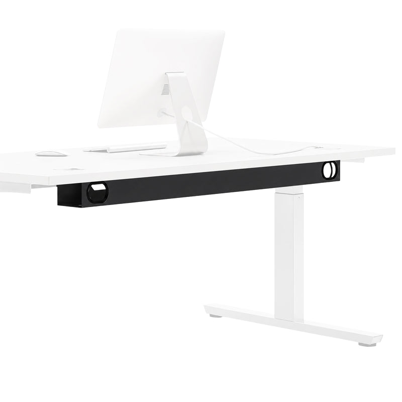 Kabelwanne 120-140 cm | für Schreibtische Flex & Profi 160-180 cm | Metall | Alusilber & Anthrazitgrau